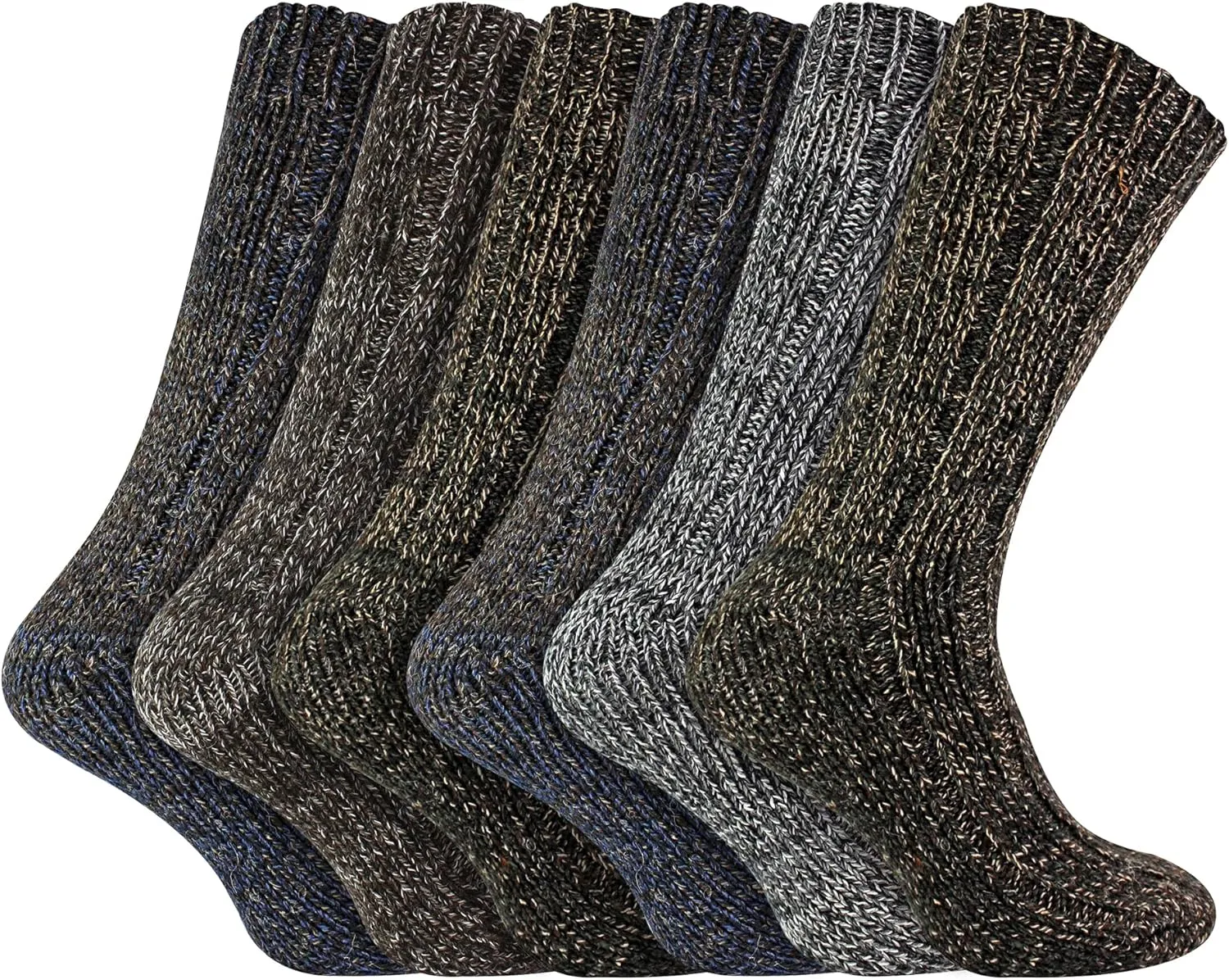 6 Pack Mens Alpaca Wool Boot Socks | Sock Snob | Ribbed Walking Socks
