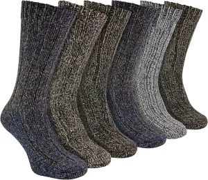 6 Pack Mens Alpaca Wool Boot Socks | Sock Snob | Ribbed Walking Socks