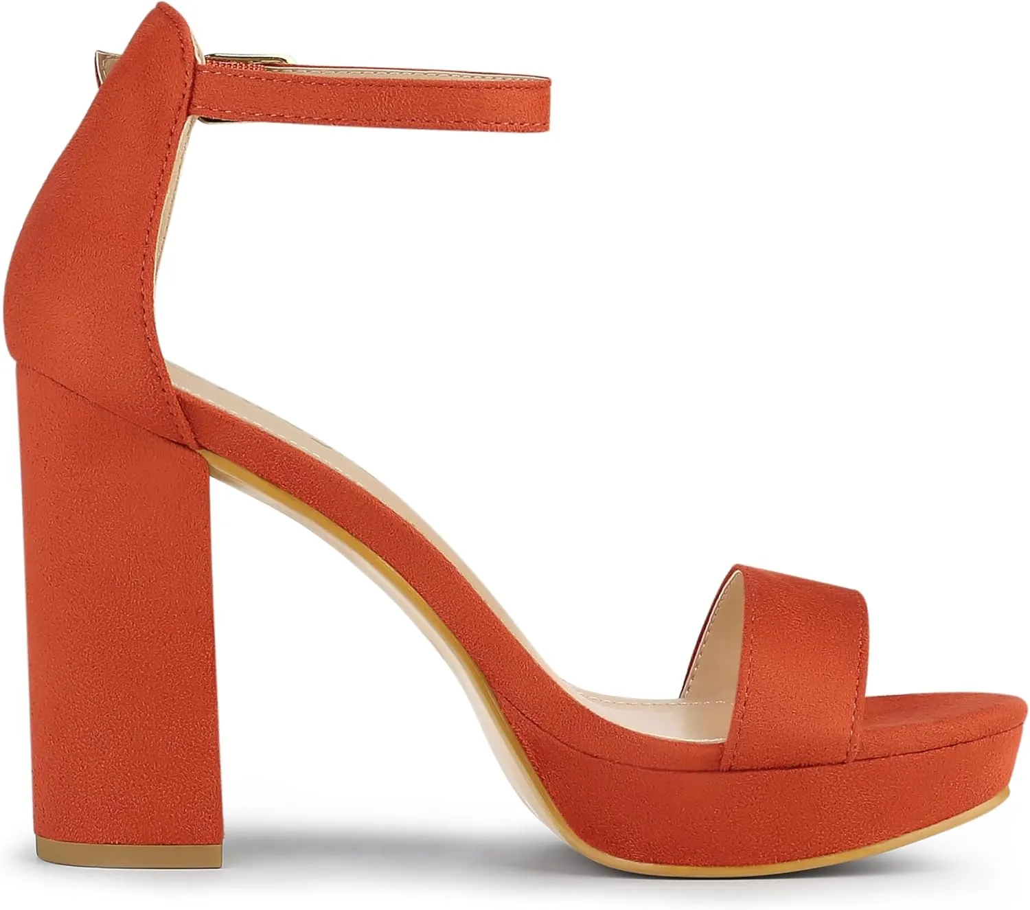 Allegra K Women's Ankle Strap Platform Chunky Heels Sandals