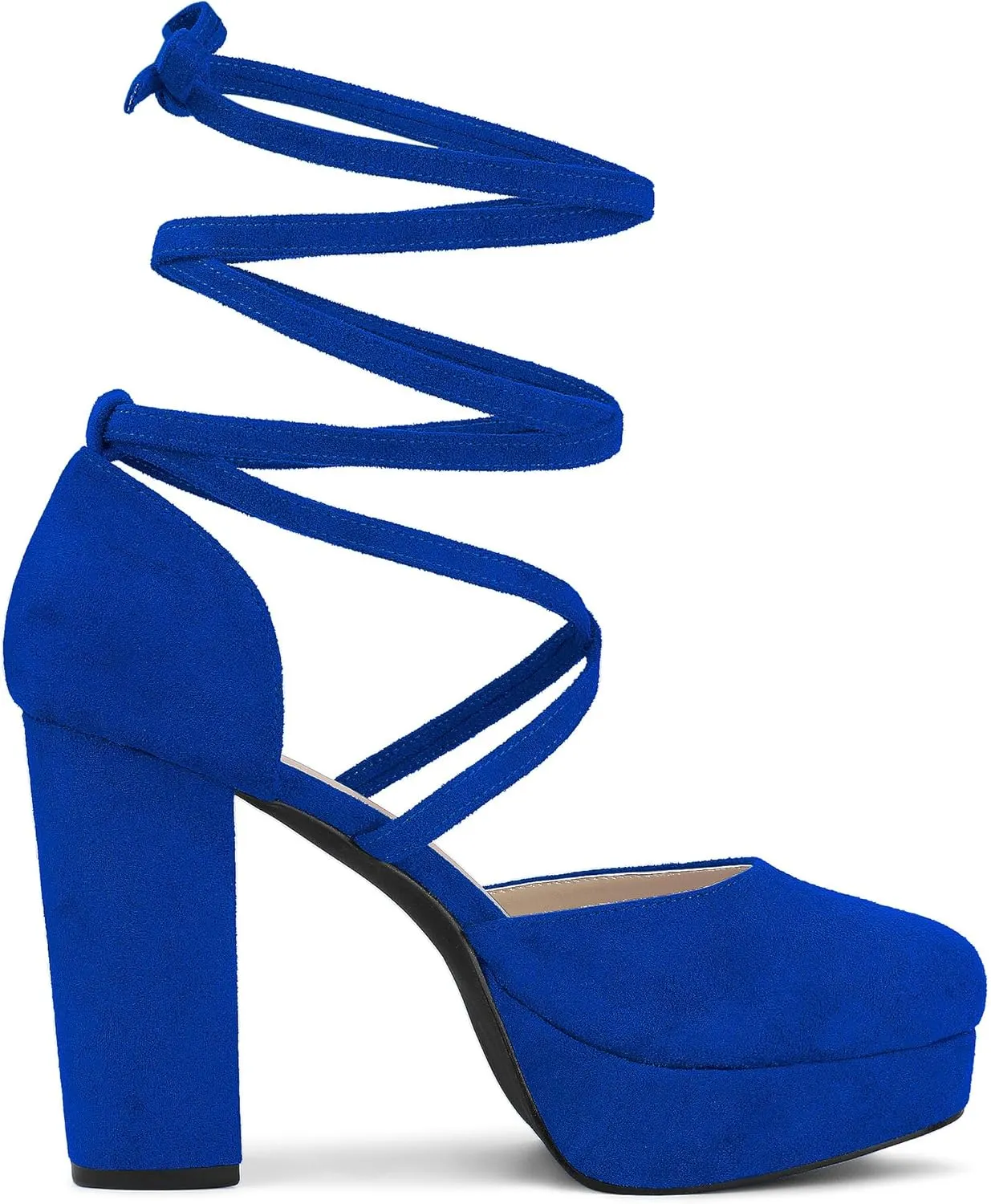 Allegra K Women's Platform Block Heel Lace Up Pumps Sandals