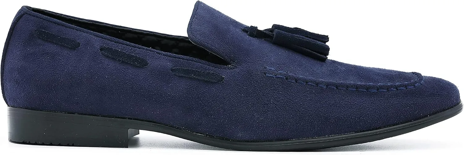 Amali Heath - Mens Dress Shoes with Gunmetal Horn Tassels with Luxurious Velvet - Formal Loafers for Men - The Original Smoking Men Slip-On