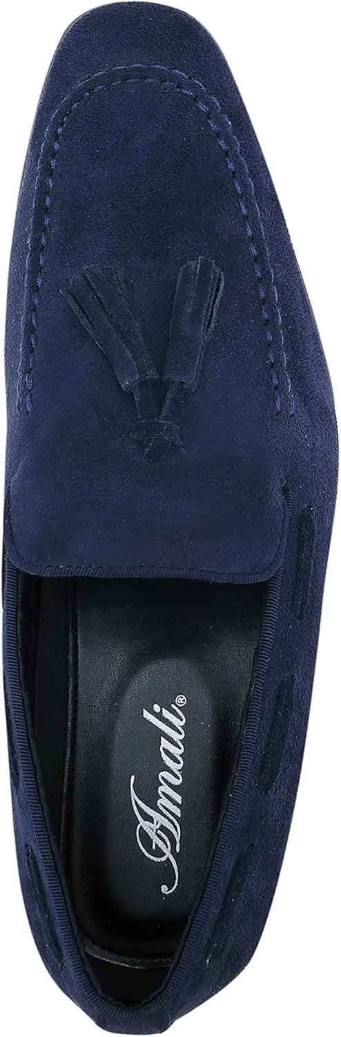Amali Heath - Mens Dress Shoes with Gunmetal Horn Tassels with Luxurious Velvet - Formal Loafers for Men - The Original Smoking Men Slip-On