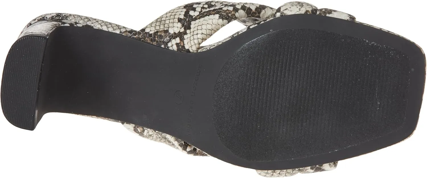 Amazon Essentials Women's Crossover Heeled Sandal with Padded Straps and Memory Foam Insole