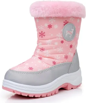 Apakowa Kids Boys Girls Cold Weather Water Resistant Winter Snow Boots (Toddler/Little Kid/Big Kid)