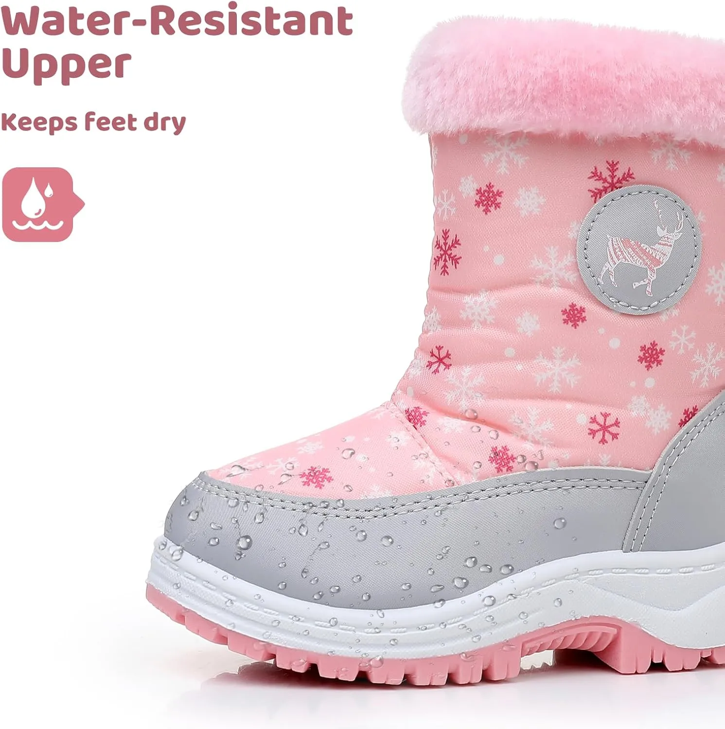 Apakowa Kids Boys Girls Cold Weather Water Resistant Winter Snow Boots (Toddler/Little Kid/Big Kid)