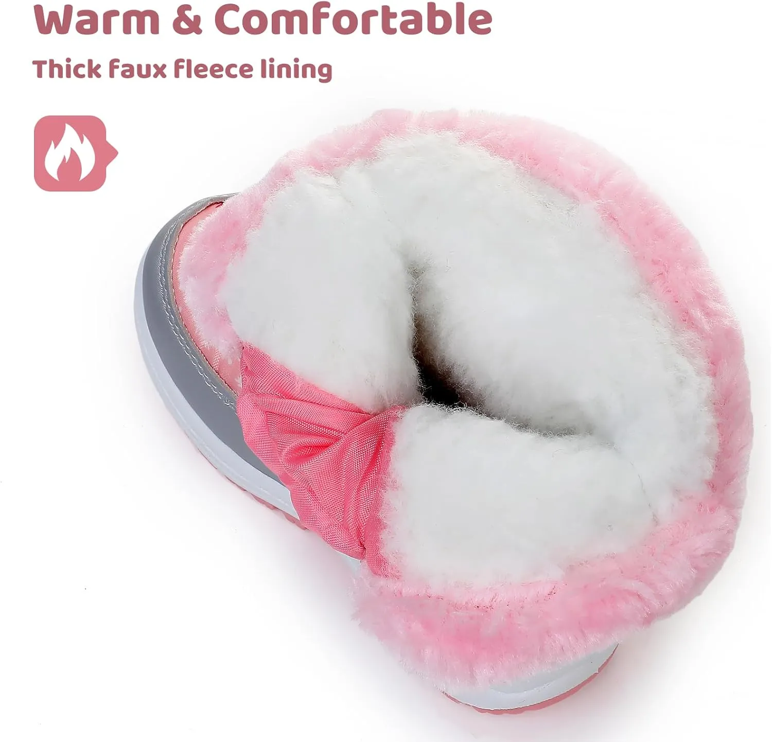 Apakowa Kids Boys Girls Cold Weather Water Resistant Winter Snow Boots (Toddler/Little Kid/Big Kid)