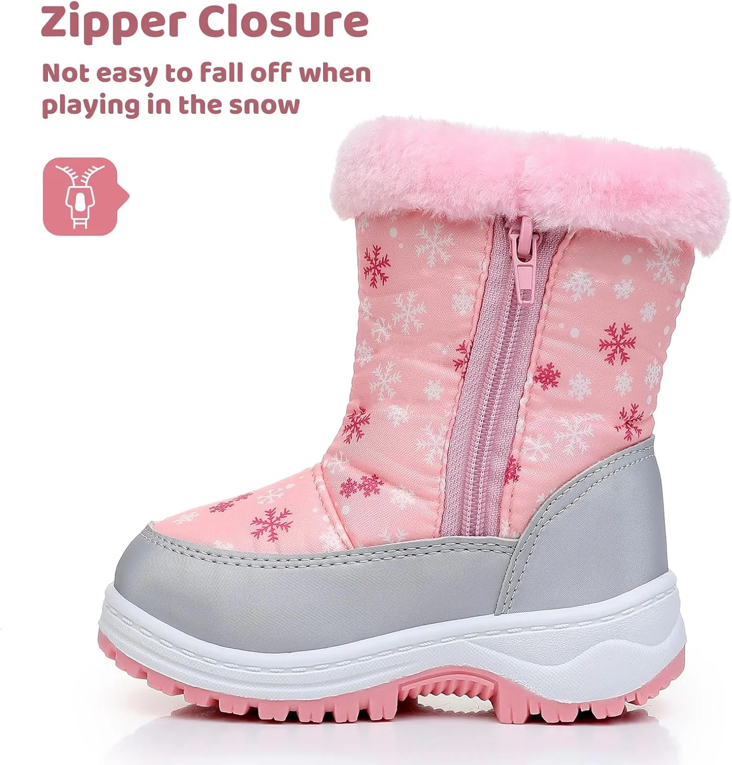 Apakowa Kids Boys Girls Cold Weather Water Resistant Winter Snow Boots (Toddler/Little Kid/Big Kid)