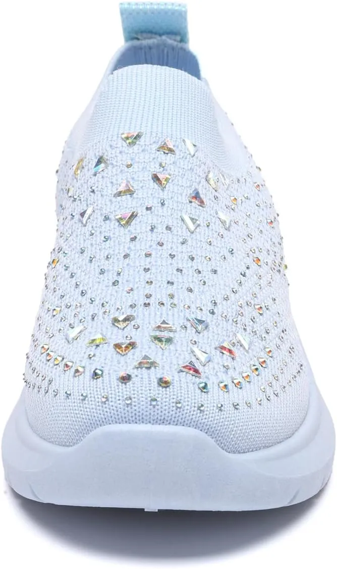 Bernal Girl Slip-On Sparkle Sneakers Toddler/Little Kid/Big Kid Non-Slip Breathable Tennis Walking Shoes