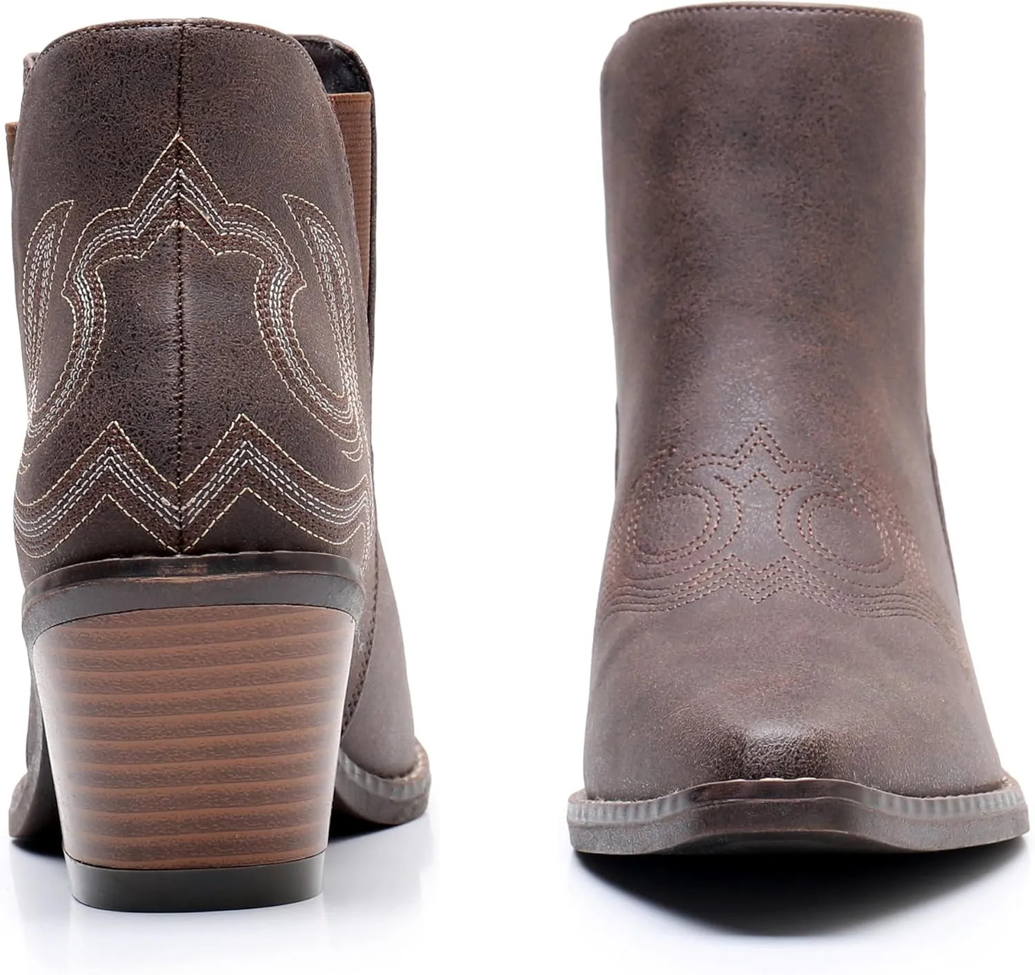 Blikcon Womens' Embroidery Western Ankle Cowgirl Boots
