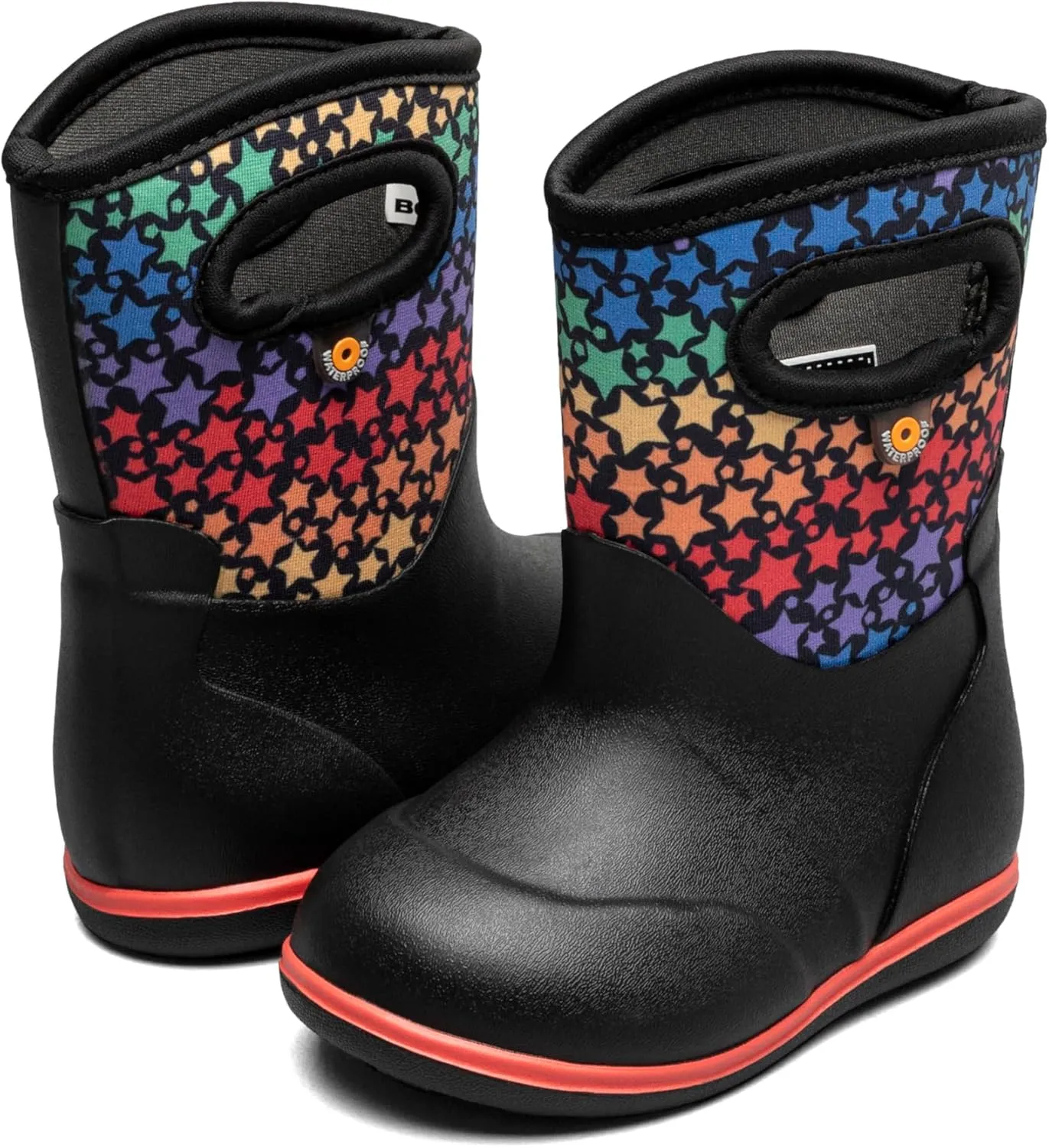 BOGS Unisex-Child Classic-Rainbow Stars (Toddler) Rain Boot