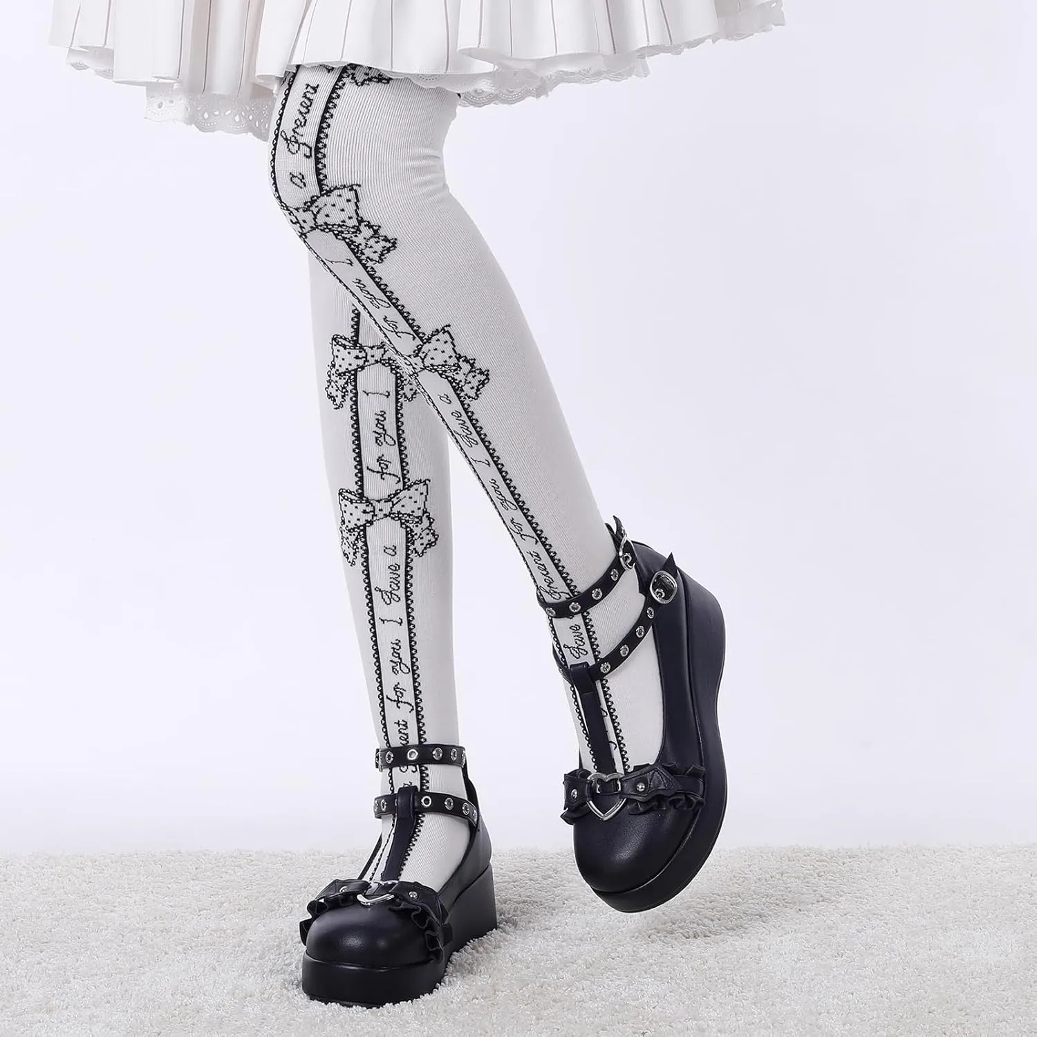 BYOMIGY Mary Jane Shoes Women Goth Platform Heels Chunky Heel Pumps with Ankle Strap Wedge Heels for Women