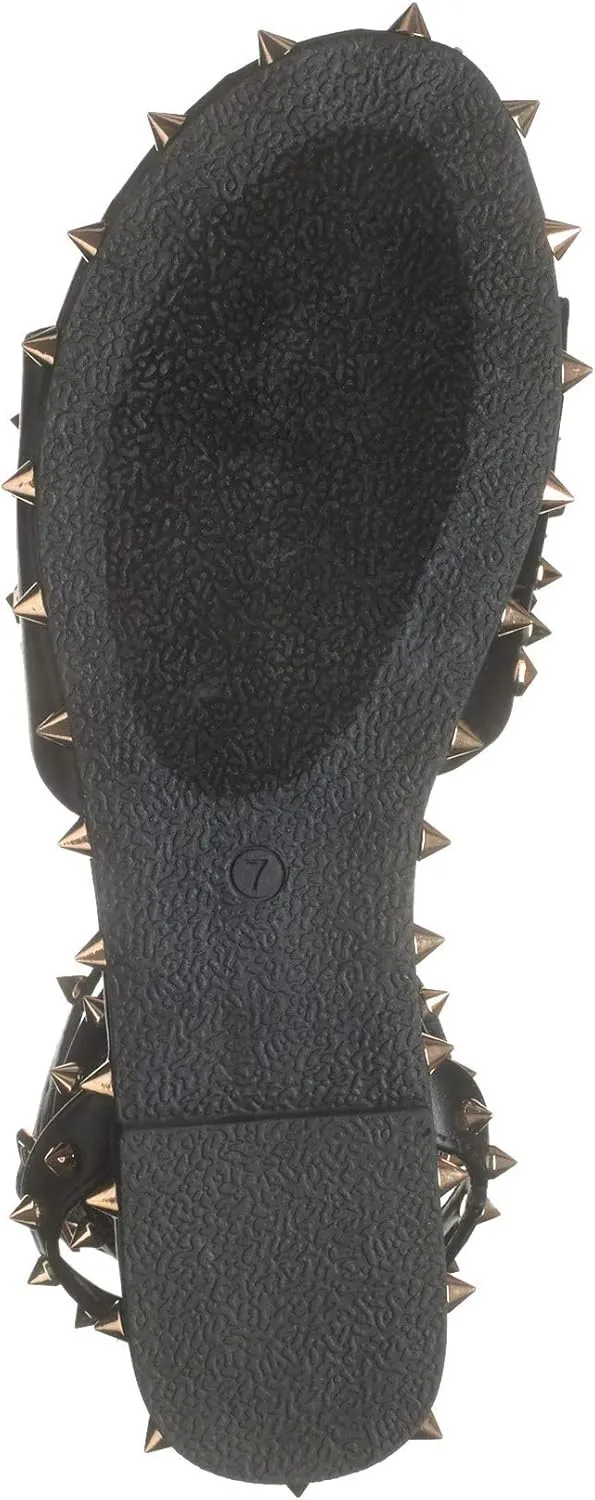 Cape Robbin Pierce The Ultimate Edgy Slides Flat Sandal Gold Studded Mule