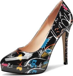 Castamere Womens High Heels Platform Pumps Slip-on Stilettos 12CM Heel Office Dress Shoes