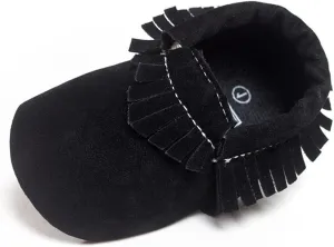 CENCIRILY Infant Baby Fringe Moccasin Slipper Boys Girls Tassel Suede Leather Toddler Sneakers Soft Sole First Walking Loafers Crib Shoes