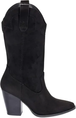 Chariot & Co Cowboy Boots for Women - Western Style Mid-Calf Stacked Heel Boot - Polly