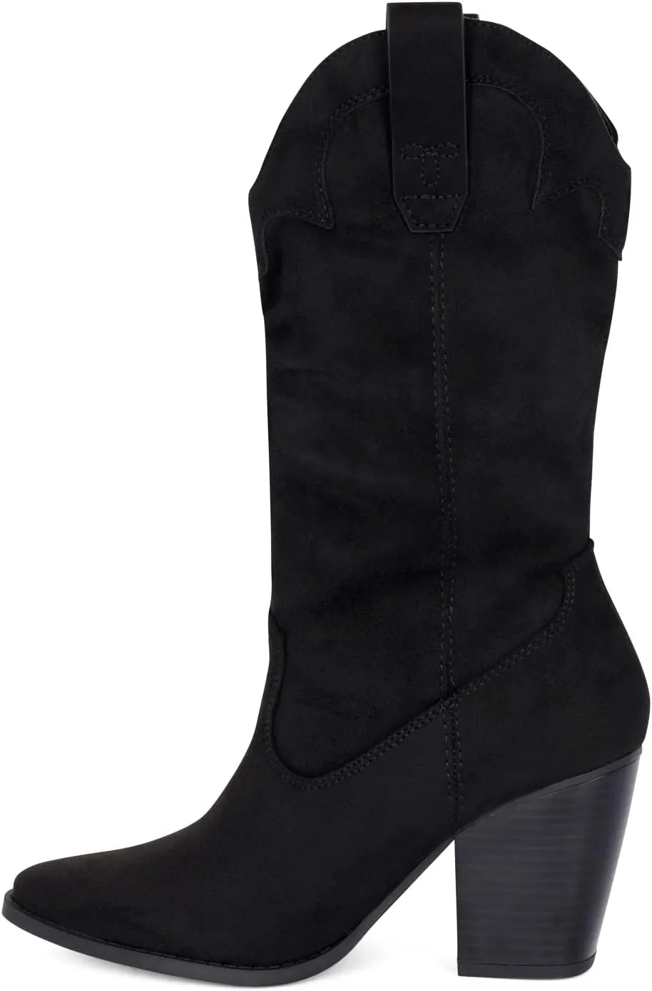 Chariot & Co Cowboy Boots for Women - Western Style Mid-Calf Stacked Heel Boot - Polly