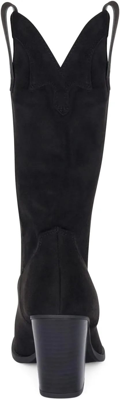 Chariot & Co Cowboy Boots for Women - Western Style Mid-Calf Stacked Heel Boot - Polly