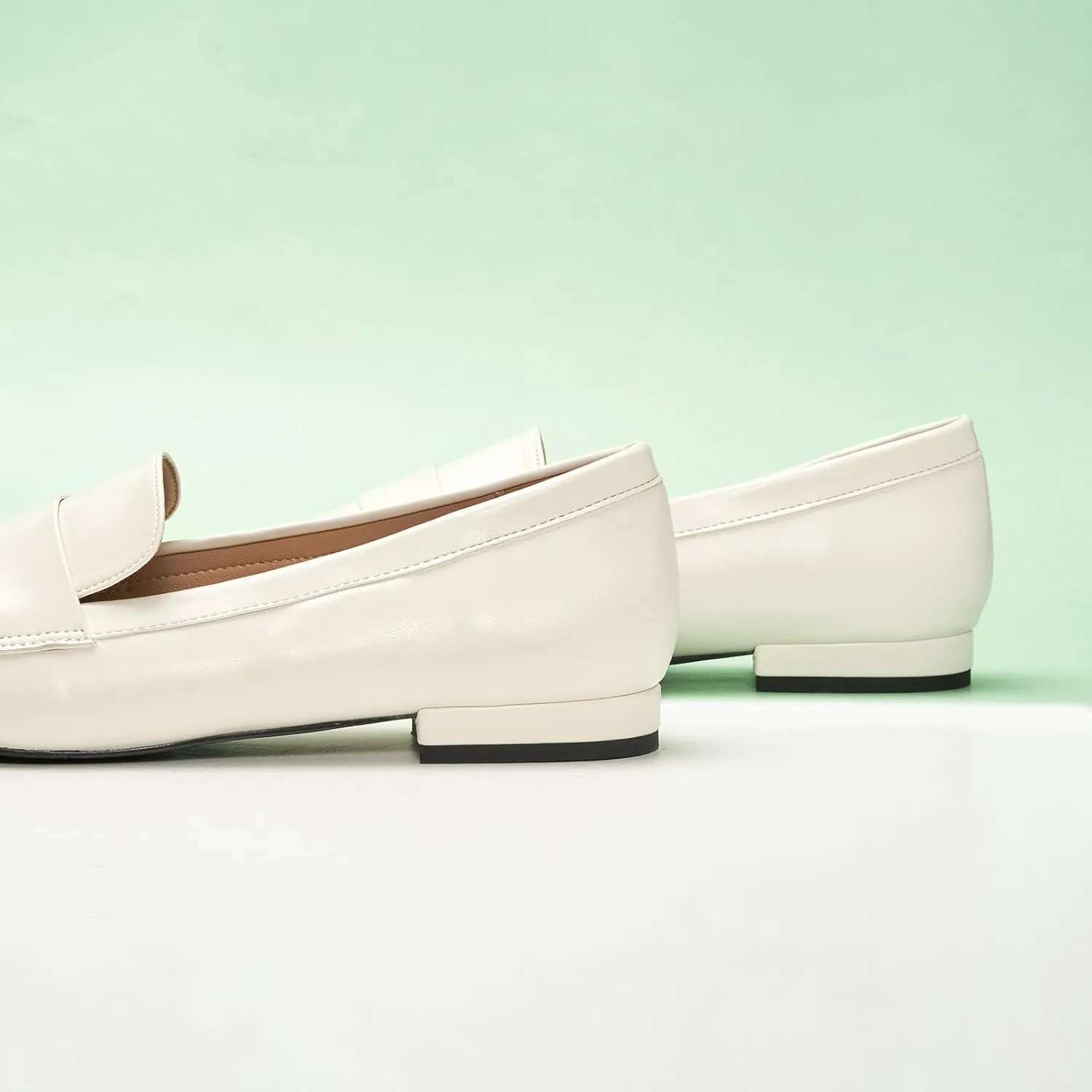 C.Paravano Loafers for Women, Slip-ons Penny Loafers Comfortable Dressy for Formal & Casual Wear, Square Toe Flats for Office