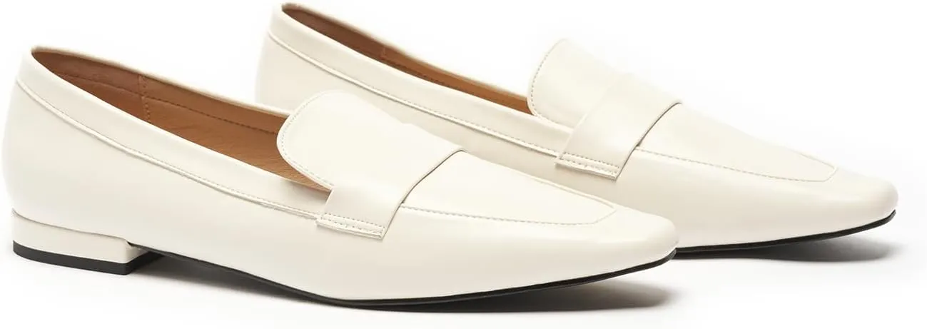 C.Paravano Loafers for Women, Slip-ons Penny Loafers Comfortable Dressy for Formal & Casual Wear, Square Toe Flats for Office