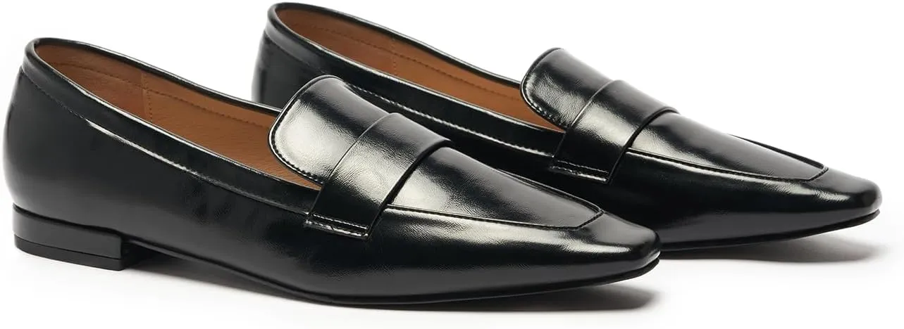 C.Paravano Loafers for Women, Slip-ons Penny Loafers Comfortable Dressy for Formal & Casual Wear, Square Toe Flats for Office