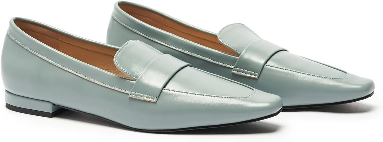 C.Paravano Loafers for Women, Slip-ons Penny Loafers Comfortable Dressy for Formal & Casual Wear, Square Toe Flats for Office
