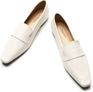 C.Paravano Loafers for Women, Slip-ons Penny Loafers Comfortable Dressy for Formal & Casual Wear, Square Toe Flats for Office