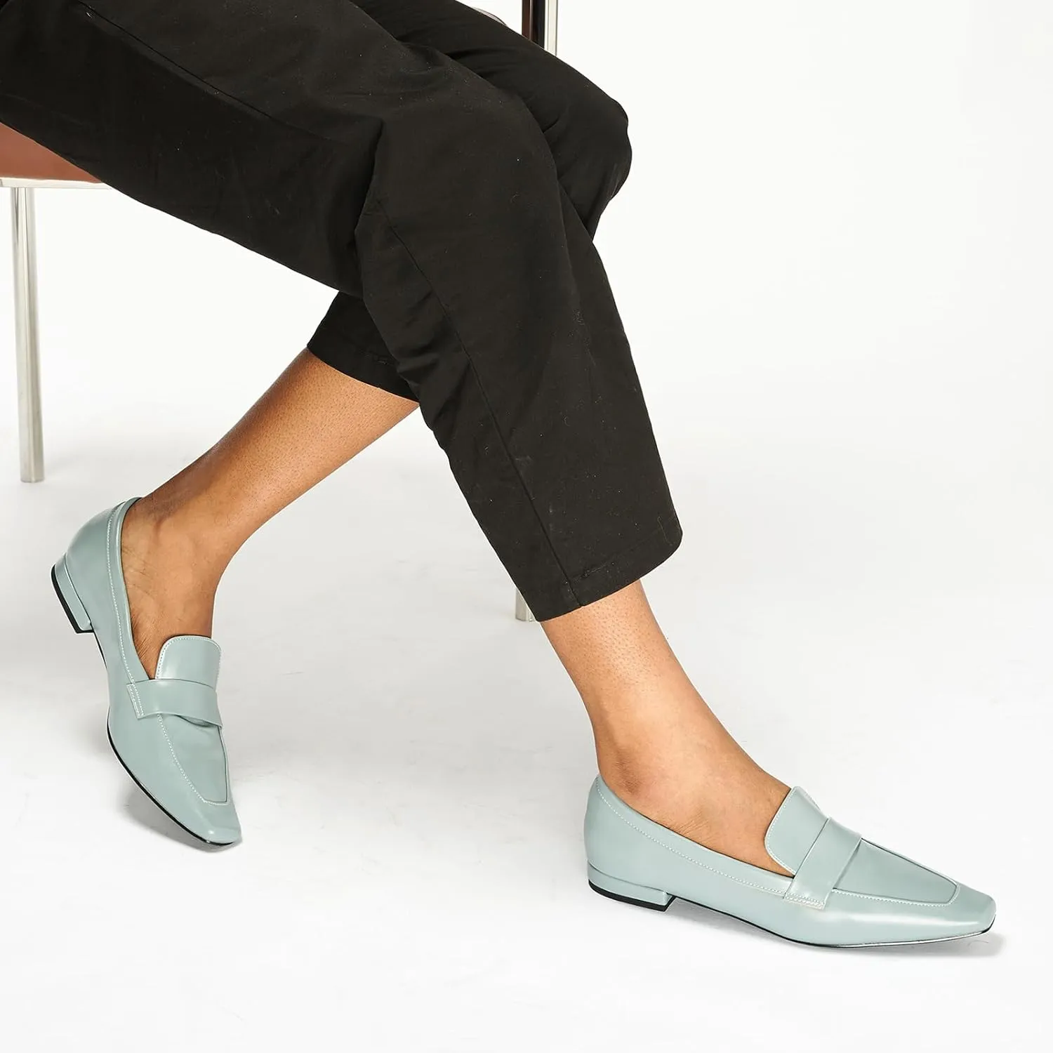 C.Paravano Loafers for Women, Slip-ons Penny Loafers Comfortable Dressy for Formal & Casual Wear, Square Toe Flats for Office