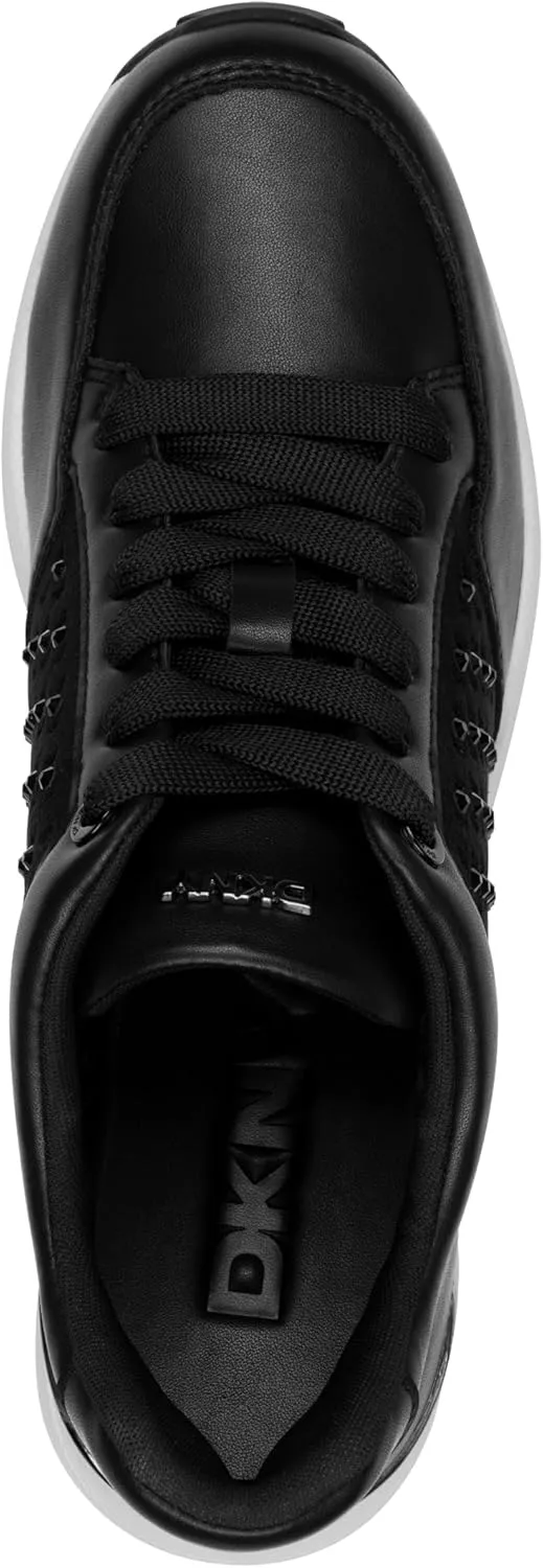 DKNY Women's Kalinda Studded Lace Up Wedge Sneaker