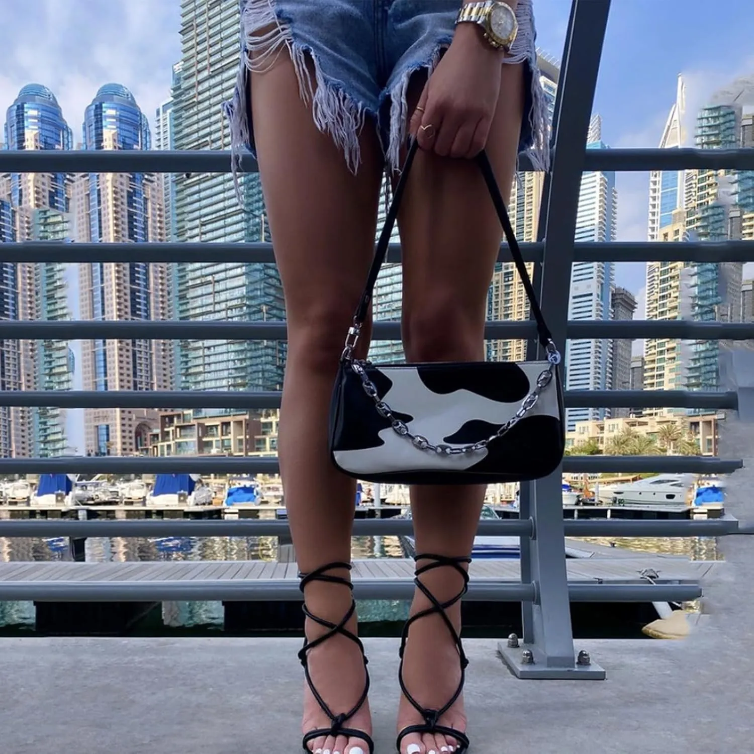 DOBOYG Lace Up Heels for Women, Square Toe High Heel Wrap Up Heeled Sandals Tie Up Strappy Heels Dress Shoes