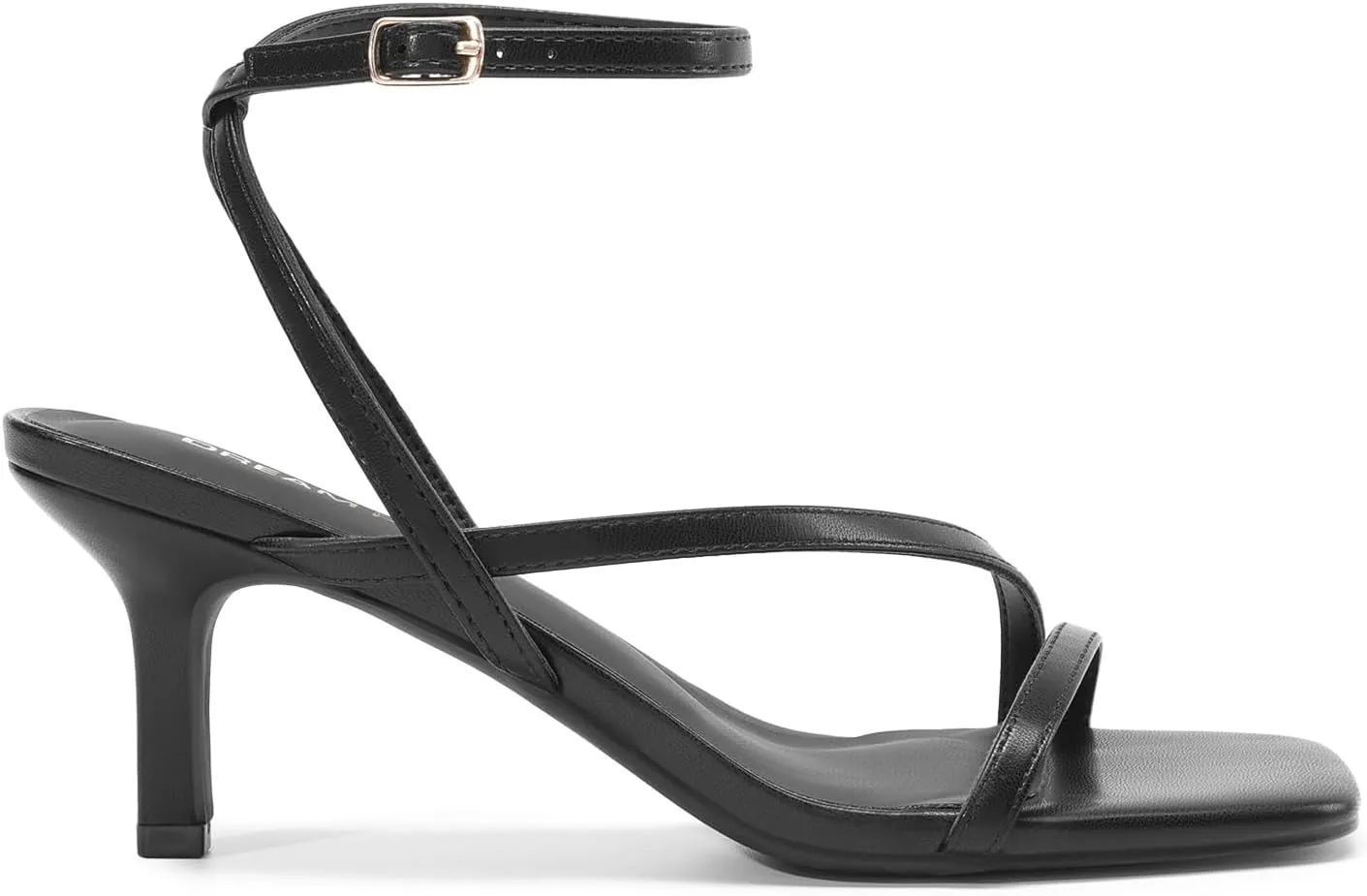 DREAM PAIRS Women's Low Kitten Heels Strappy Open Square Toe Ankle Strap Sexy Fashion Comfort Dress Shoes Party Heeled Sandals