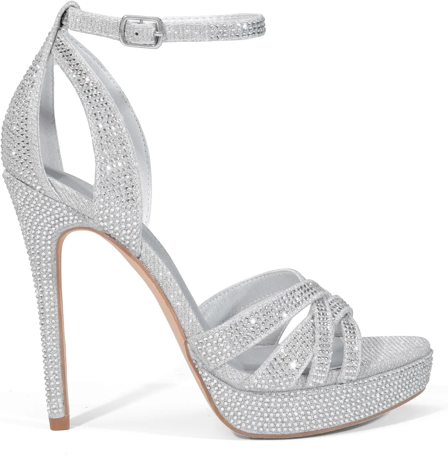 DREAM PAIRS Women's Platform Stiletto Heels Open Toe Ankle Strappy High Heels Fashion Wedding Dressy Pump Sandals Shoes