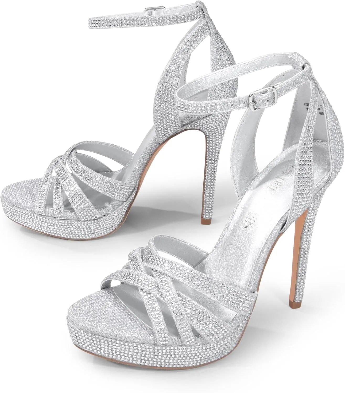 DREAM PAIRS Women's Platform Stiletto Heels Open Toe Ankle Strappy High Heels Fashion Wedding Dressy Pump Sandals Shoes
