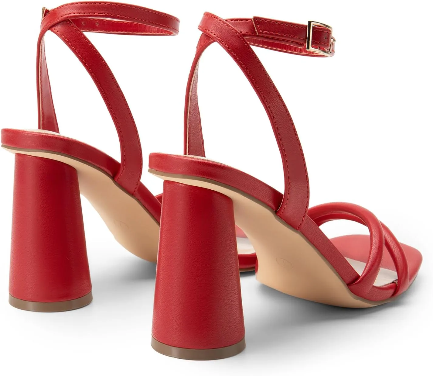 DREAM PAIRS Women's Strappy Round Heels Open Square Toe Ankle Strap Party Sandals Dress Shoes