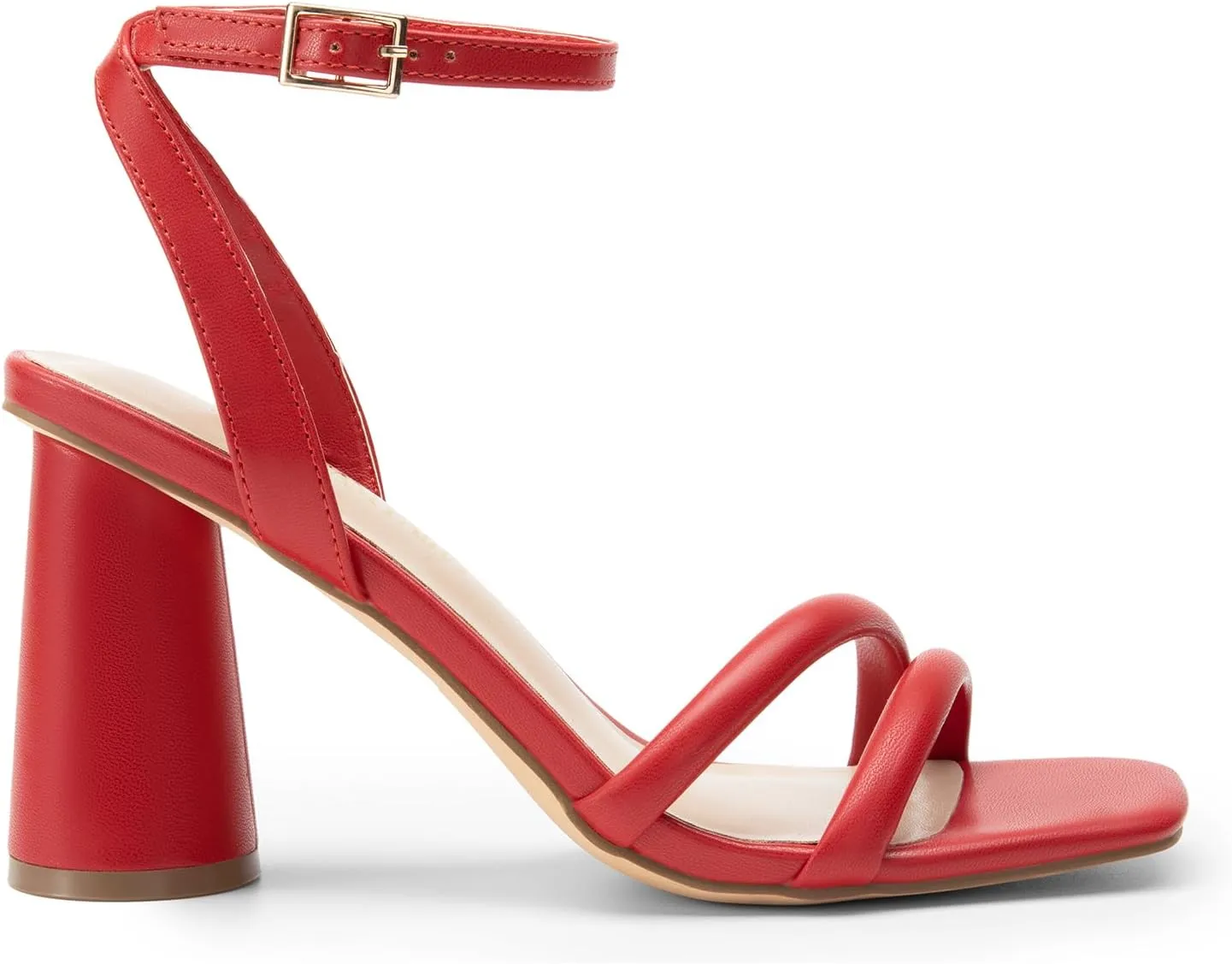 DREAM PAIRS Women's Strappy Round Heels Open Square Toe Ankle Strap Party Sandals Dress Shoes