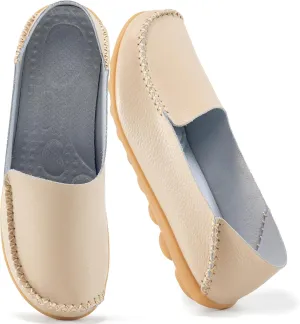 Ecetana Loafers for Women Penny Shoes Comfortable Slip On Casual Womens Loafers Fashion Moccasins Lightweight Round Toe Driving Flats Boat Shoes
