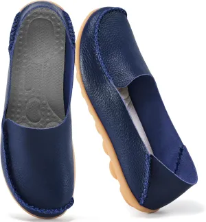 Ecetana Loafers for Women Penny Shoes Comfortable Slip On Casual Womens Loafers Fashion Moccasins Lightweight Round Toe Driving Flats Boat Shoes