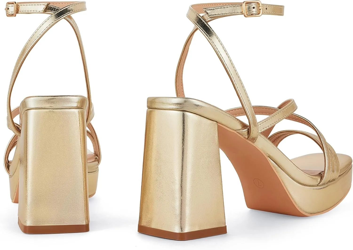Elisabet Tang Chunky Platform Heels Sandals for Women Sexy Square Toe Heels High Strappy Sandals for Sexy Party Wedding and Evening