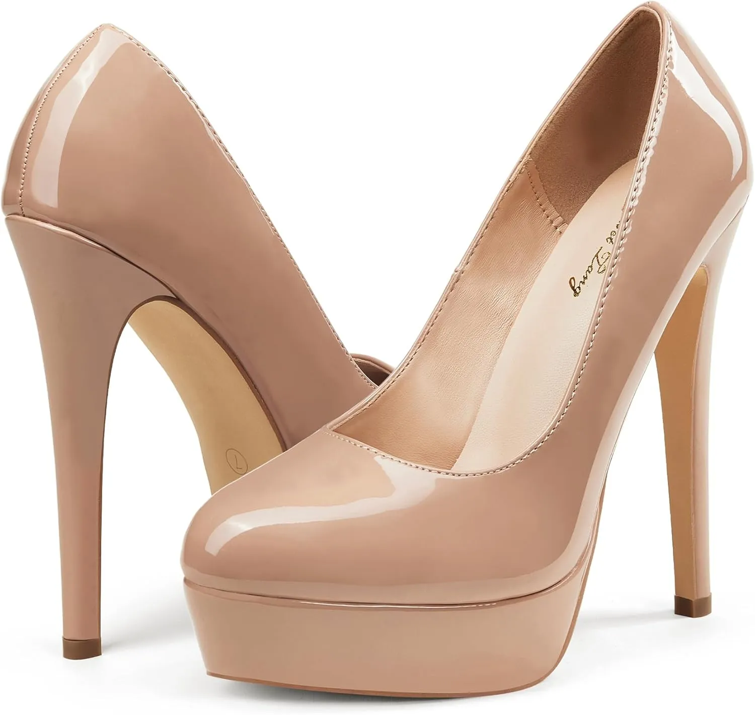 Elisabet Tang Women's Platform High Heels Pumps Shoes Peep Toe 5.5 inch Stilettos Slip On for Dress Wedding Party Prom