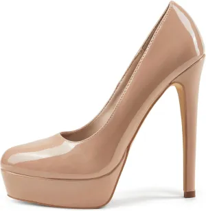 Elisabet Tang Women's Platform High Heels Pumps Shoes Peep Toe 5.5 inch Stilettos Slip On for Dress Wedding Party Prom