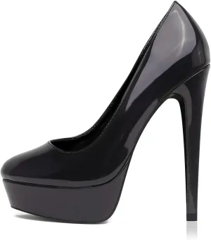 Elisabet Tang Women's Platform High Heels Pumps Shoes Peep Toe 5.5 inch Stilettos Slip On for Dress Wedding Party Prom