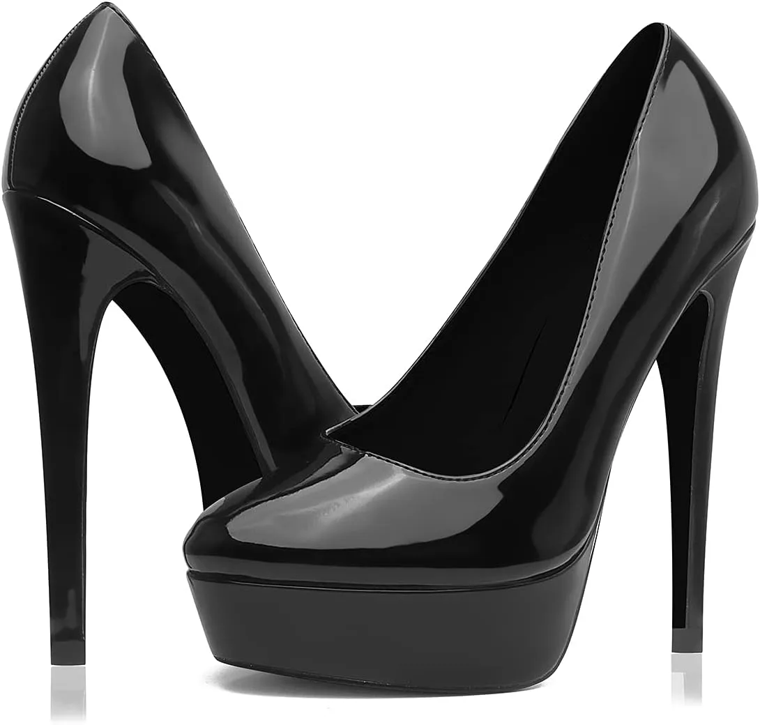 Elisabet Tang Women's Platform High Heels Pumps Shoes Peep Toe 5.5 inch Stilettos Slip On for Dress Wedding Party Prom