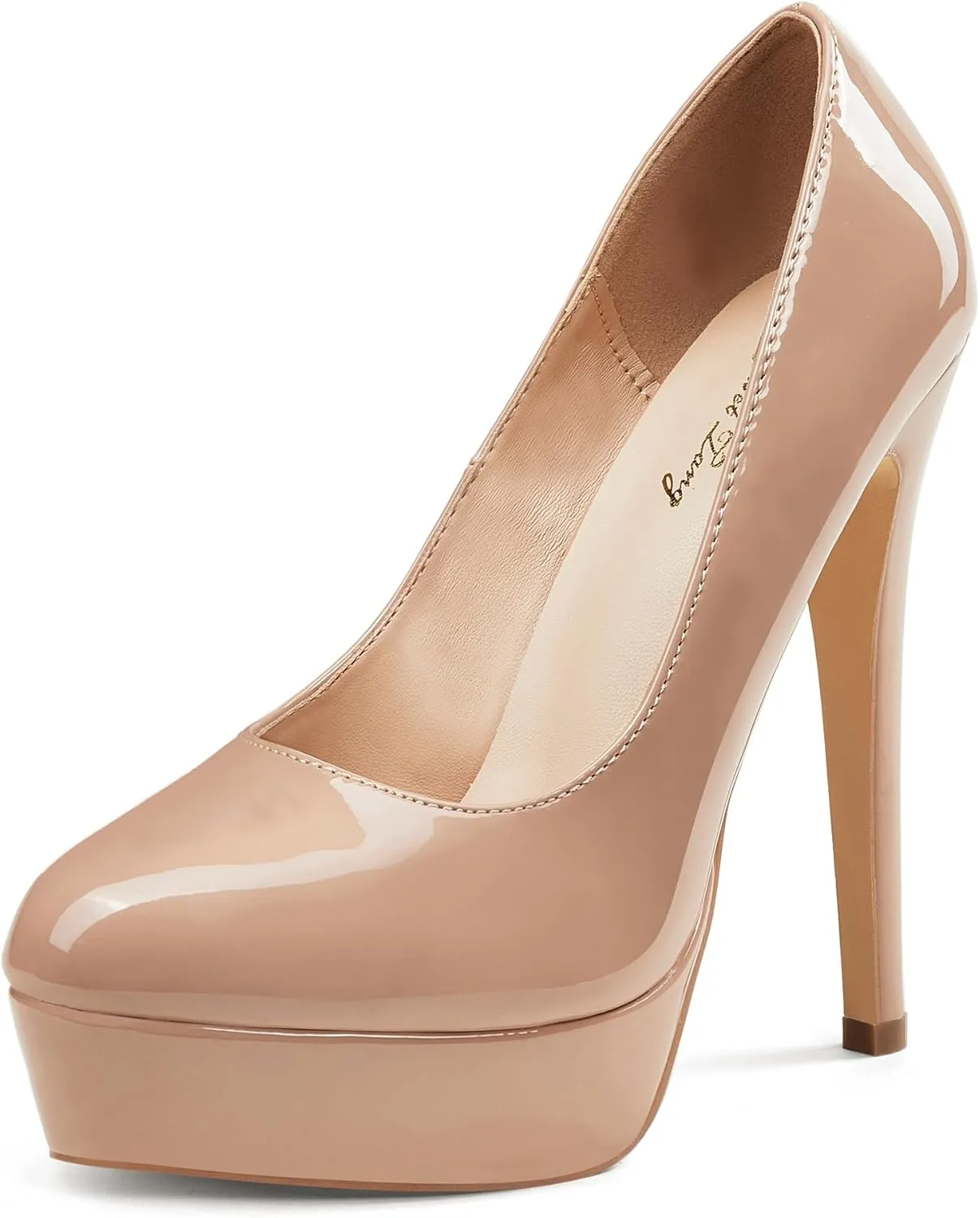 Elisabet Tang Women's Platform High Heels Pumps Shoes Peep Toe 5.5 inch Stilettos Slip On for Dress Wedding Party Prom