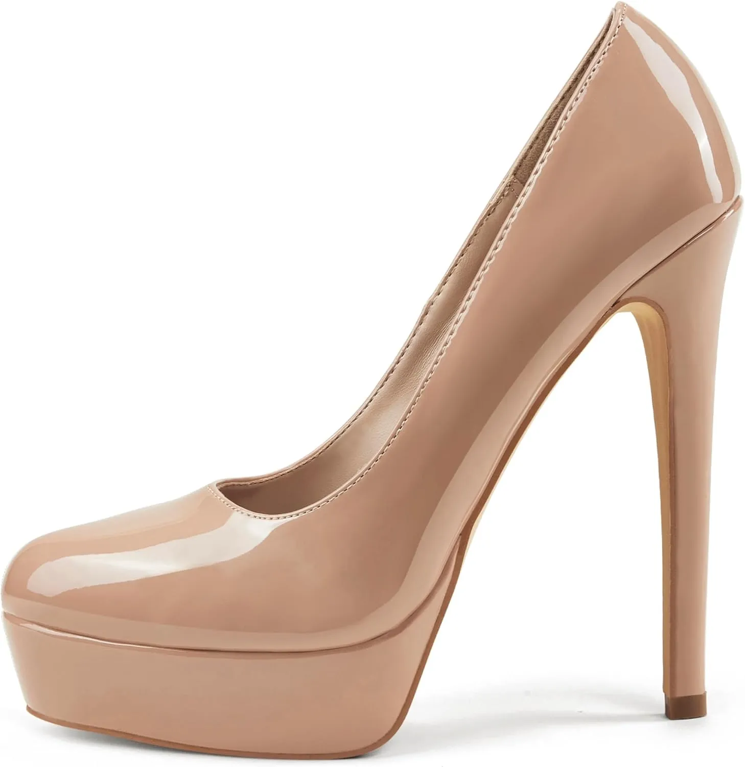 Elisabet Tang Women's Platform High Heels Pumps Shoes Peep Toe 5.5 inch Stilettos Slip On for Dress Wedding Party Prom