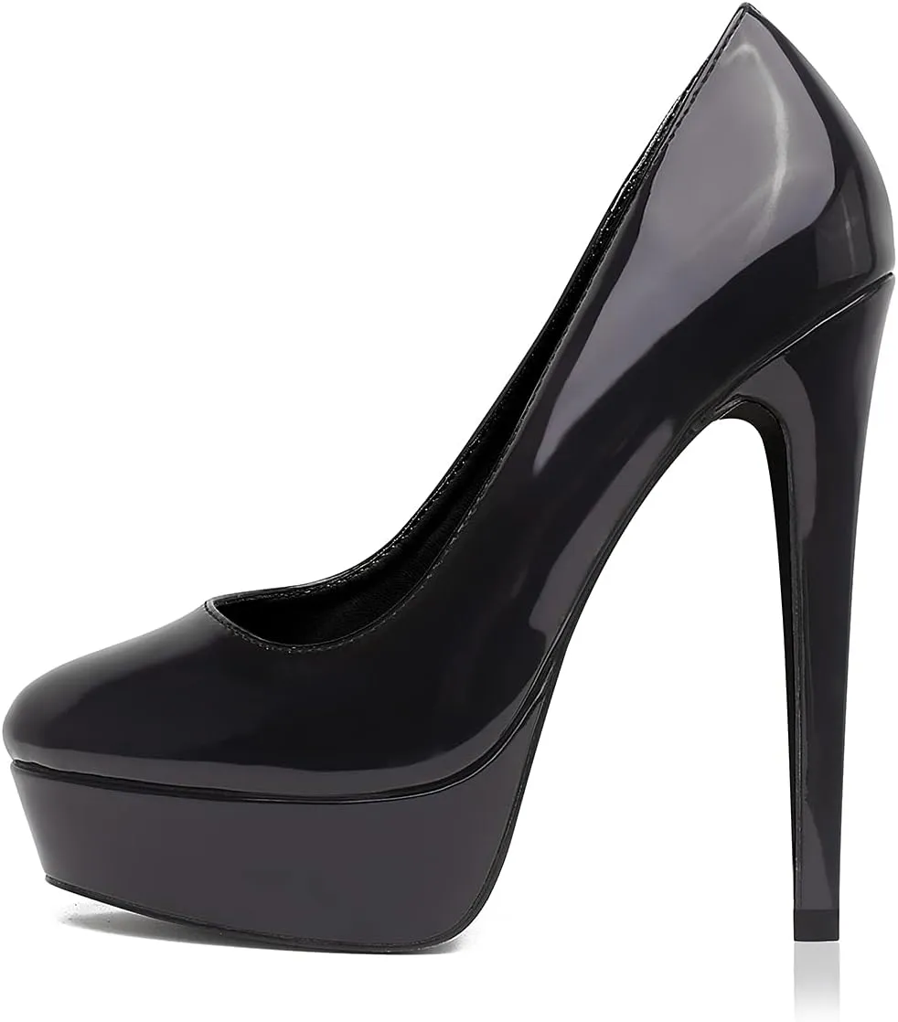 Elisabet Tang Women's Platform High Heels Pumps Shoes Peep Toe 5.5 inch Stilettos Slip On for Dress Wedding Party Prom