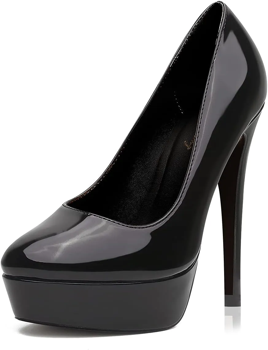 Elisabet Tang Women's Platform High Heels Pumps Shoes Peep Toe 5.5 inch Stilettos Slip On for Dress Wedding Party Prom