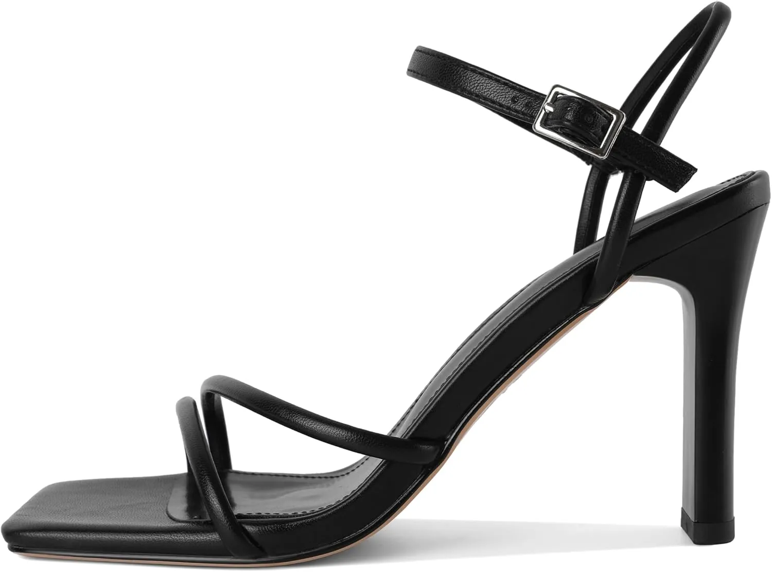 Esvowido Women Strappy Heels Sandals Square Open Toe Chunky 3.74" High Heels Sandals Ankle Strap Mules Block Sandals Comfort Dress Wedding Shoes