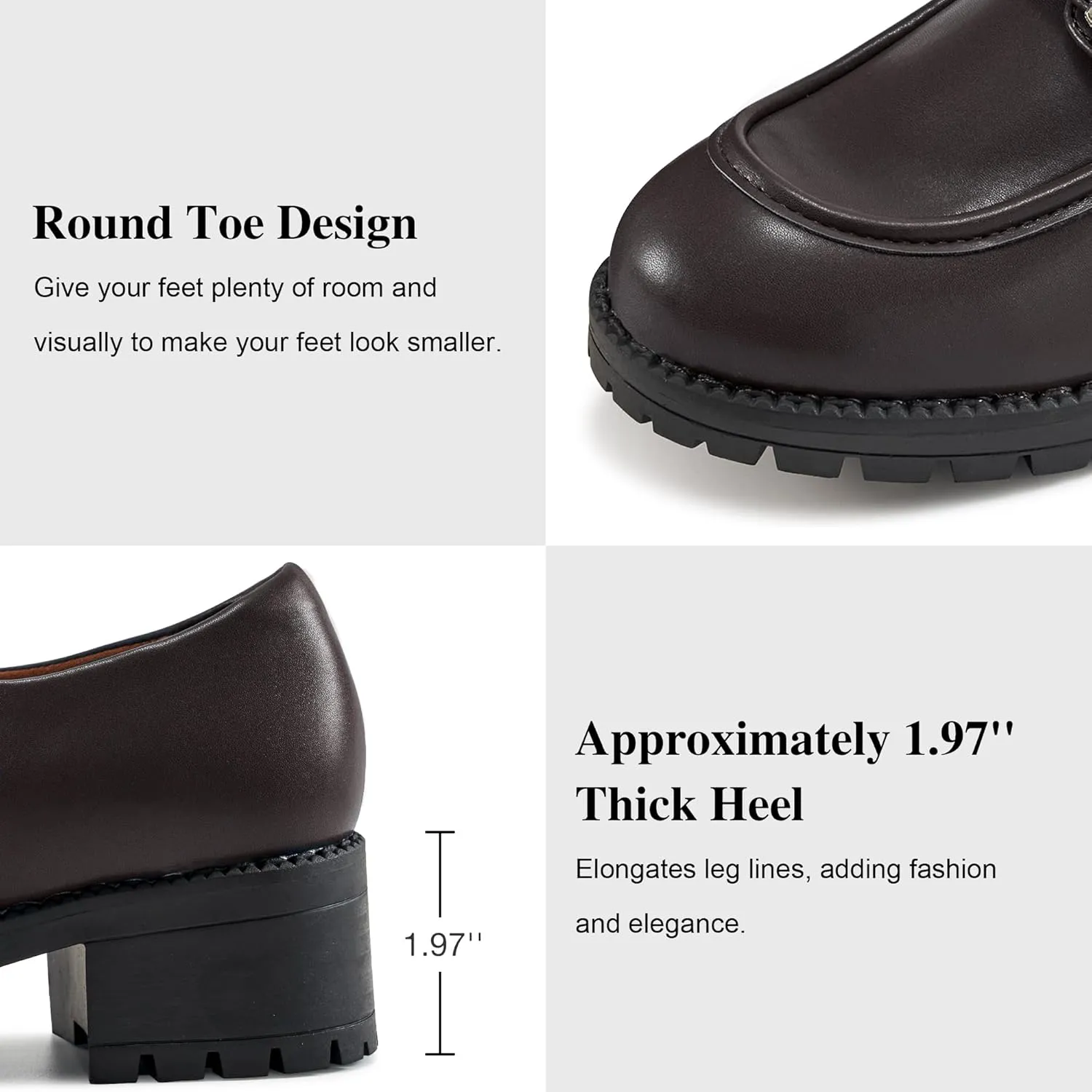 FUDYNMALC Womens Platform Loafers Dressy: 2025 Casual Comfortable Chunky Shoes Ladies Walking Office Footwear with Hook and Loop
