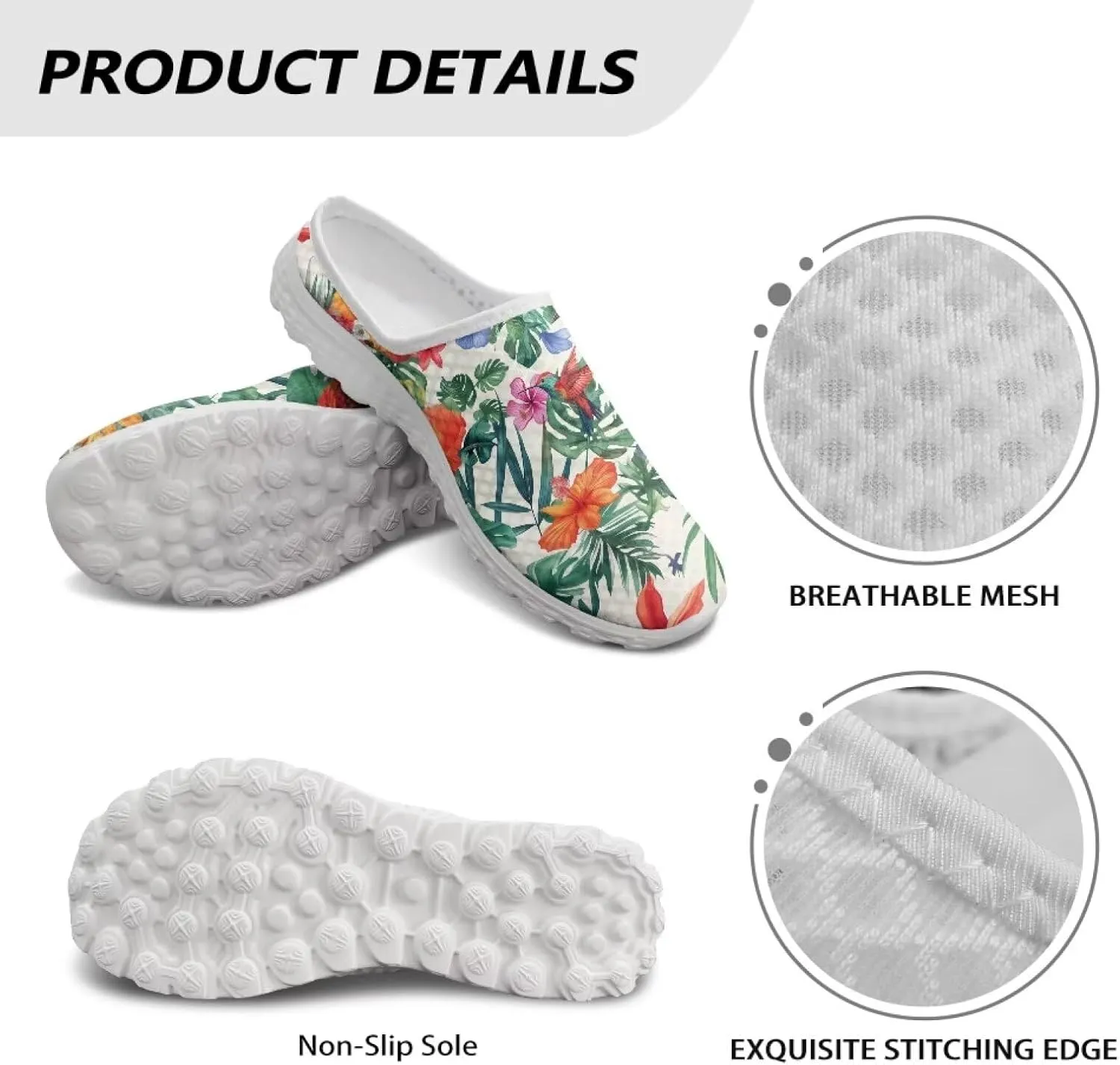 GOSTONG Womens Slip On Clogs Shoes Mesh Breathable Mules Garden Shoe Non Slip Open Back Casual Home Slippers Size 6-13.5