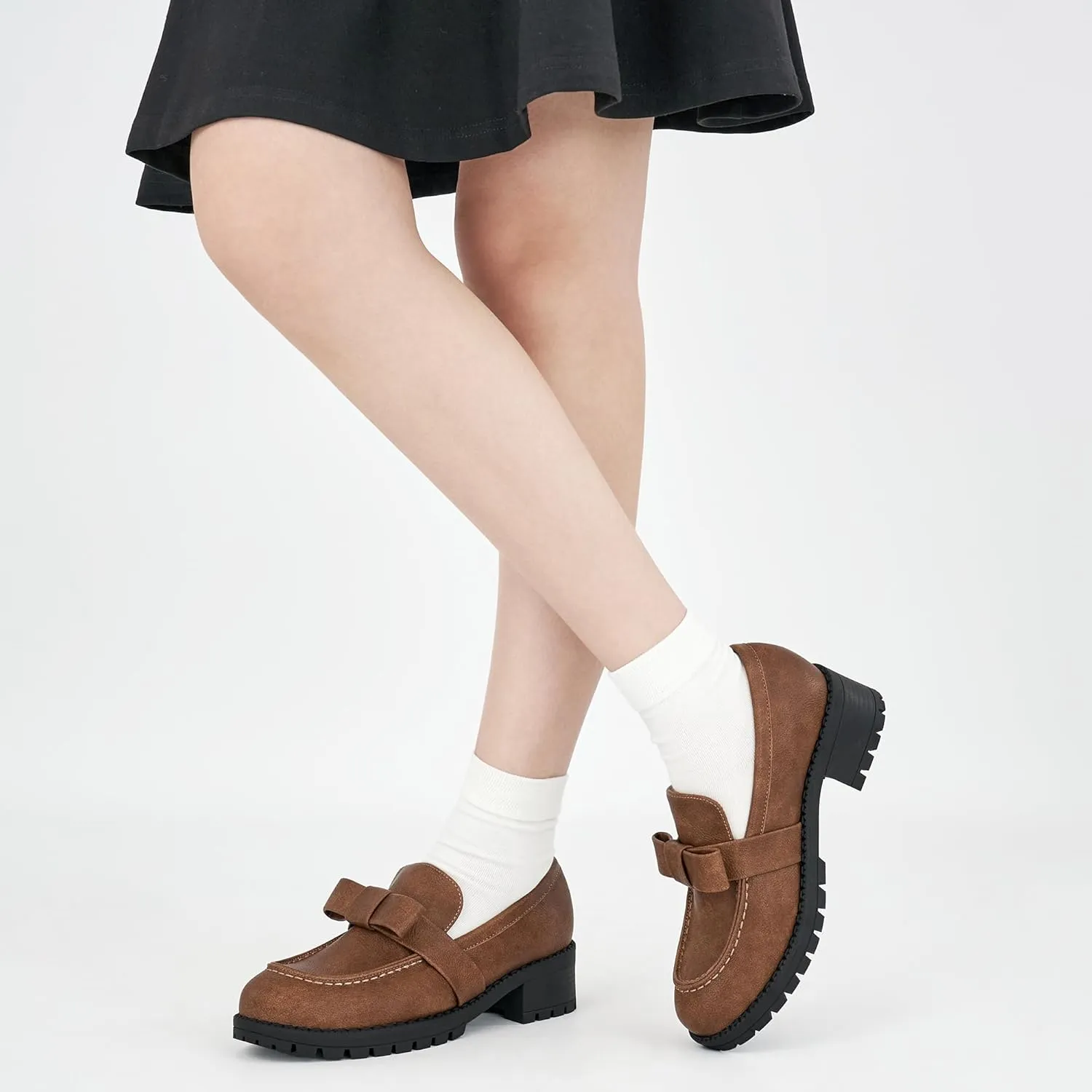 HARENCE Platform Loafers for Women Dressy: Casual Comfortable Slip On Chunky Loafer Walking Penny Work Business Office Shoes