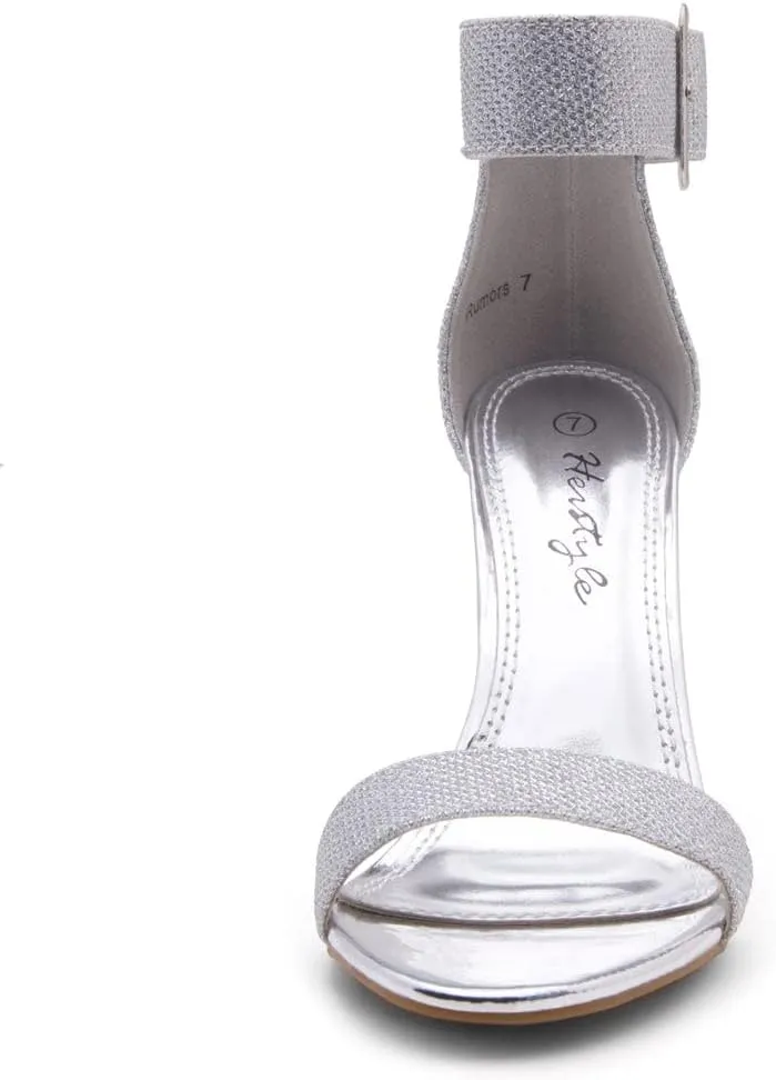 Herstyle Rumors Women's High Heels Open Toe Chunky Block Heeled Sandals with Ankle Strap – Dressy Strappy Heels for Prom Wedding Office, and Party